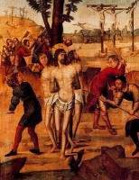 Achatius van Ararat, kruisiging van de heilige. <I>Martirio de San Acacio</I>, van anonieme schilder uit Toledo (Spanje) / Bron: Onbekend, Wikimedia Commons (Publiek domein)