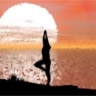 De klassieke staande yogahoudingen van hatha yoga